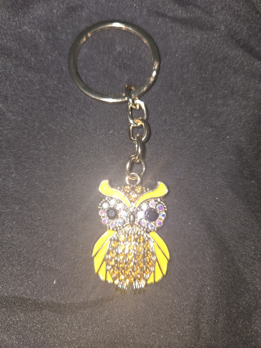 Yellow Owl Crystal Keychain - Women Accessories